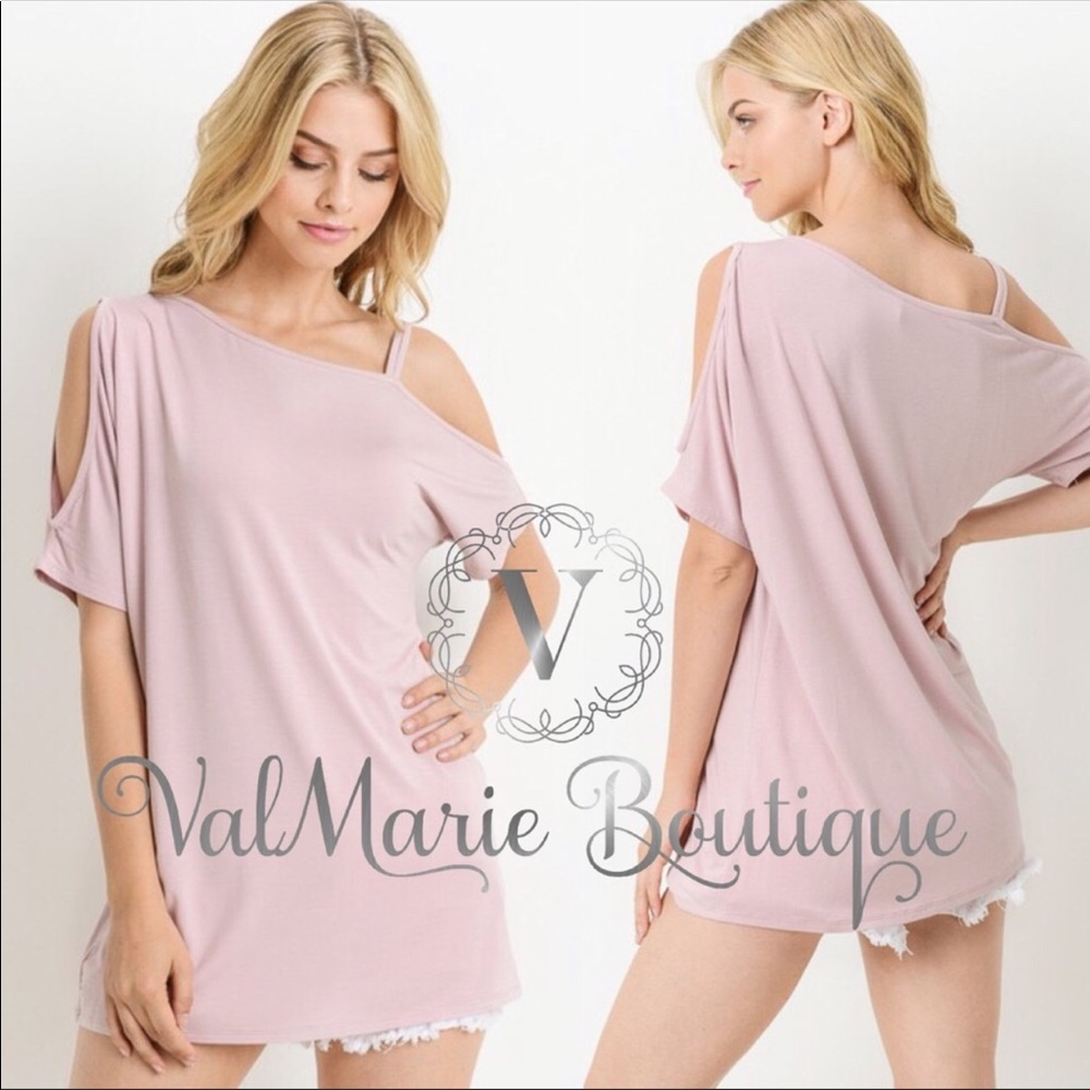 Mauve cold shoulder top - Picture 2 of 2